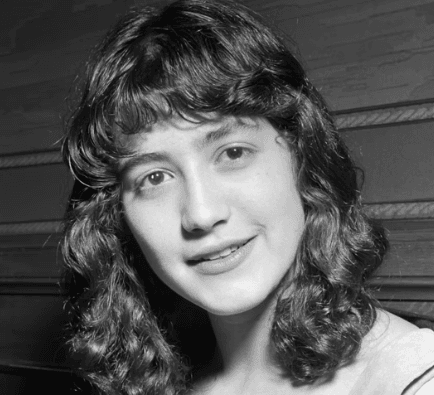 Young Martha Argerich in a formal portrait
